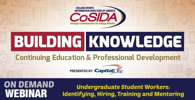 ON DEMAND: Thursday, Sept. 28 Webinar: Hiring, Training & Mentoring Undergraduate Student Assistants